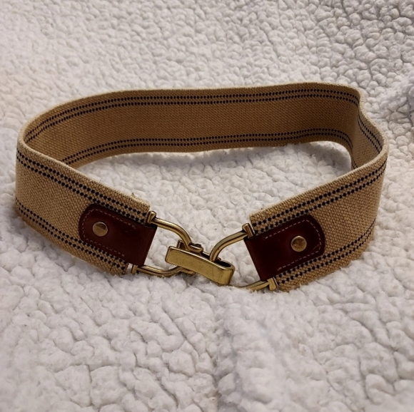 J. Crew NWT Women's Beige Cotton Blend Stretchy Belt sz S/M